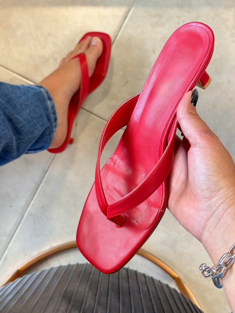 Red Kitten Heels