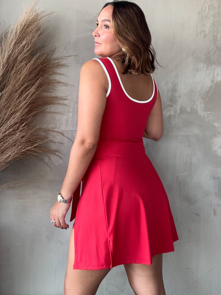 Natalia Red Active Romper