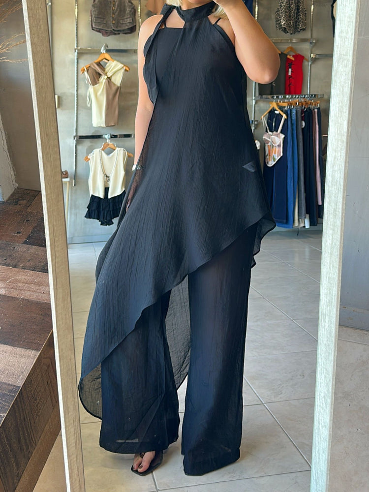 FINAL SALE - Valery Black Halter Set