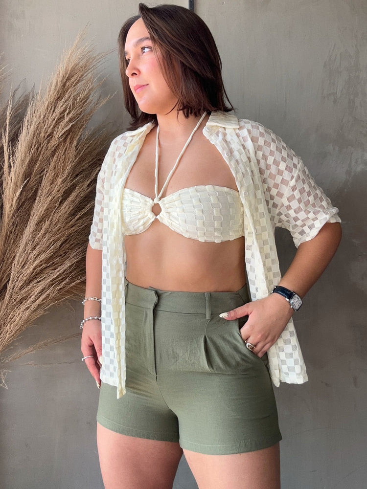 Jasmine Olive Linen Short