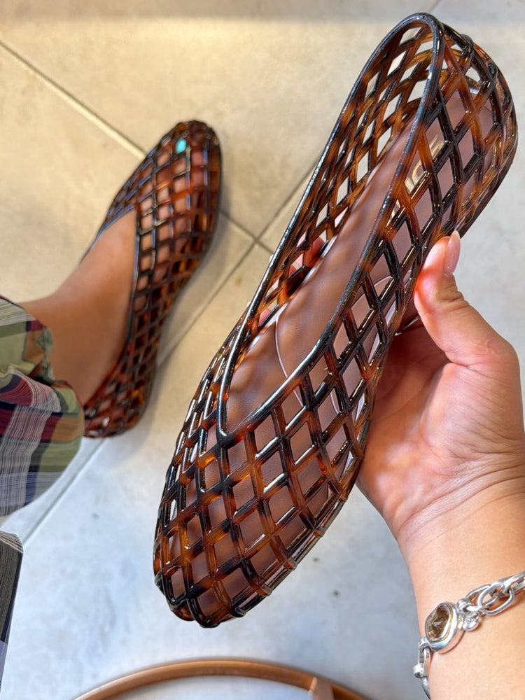 Tortoise Jelly Ballerina Flats