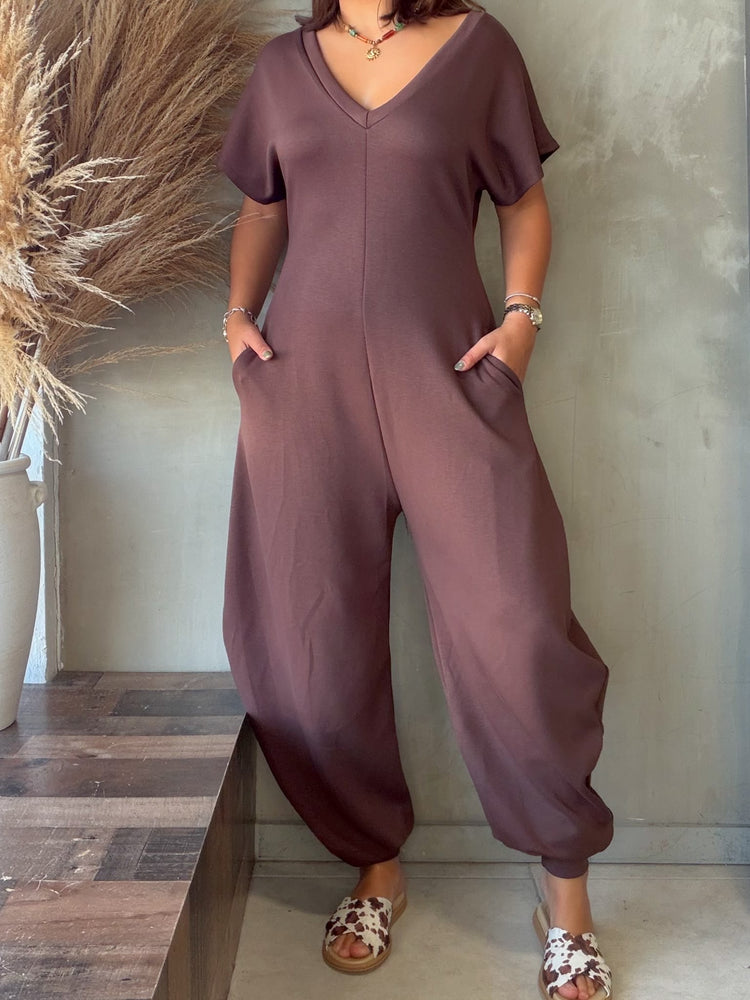 Beatriz Brown Comfy Jumpsuit