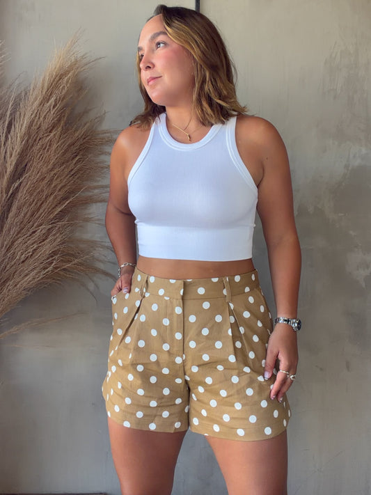 Marvis Beige Polka Dots Short