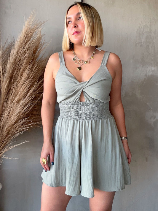 FINAL SALE - Aixia Twist Smocked Romper