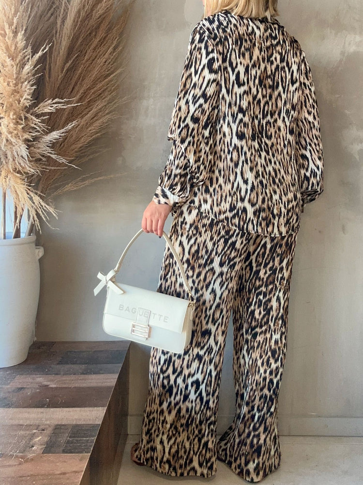 FINAL SALE - Enid Leopard Pleated Set