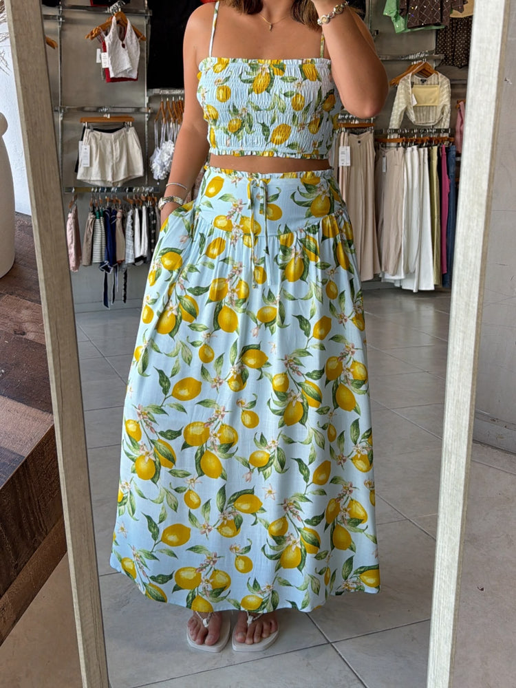Lemons Top & Skirt Set