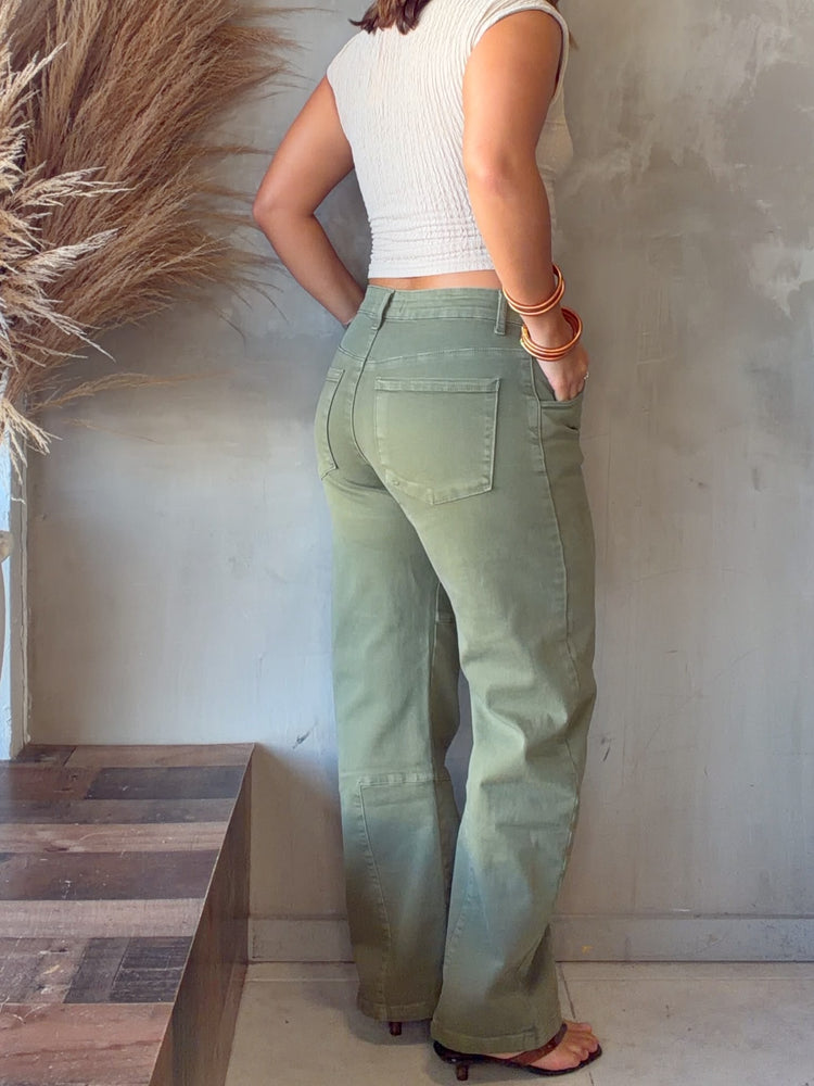 Olive Barrel Jean