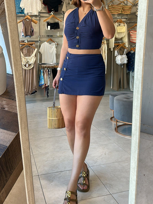 Alma Top & Skort Navy Set