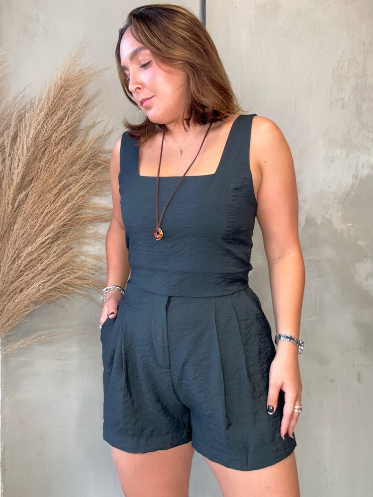 Lucero Black Top & Shorts Set
