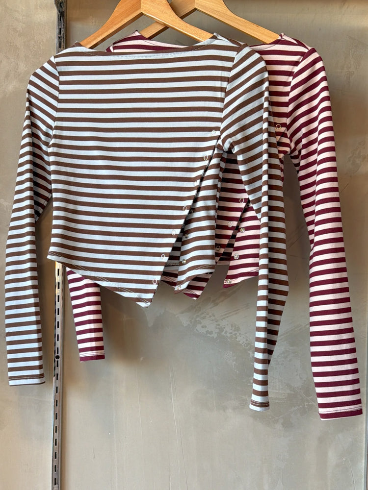 Noa Blue/Brown Striped Top