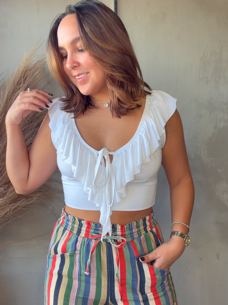 Jada White Ruffled Top