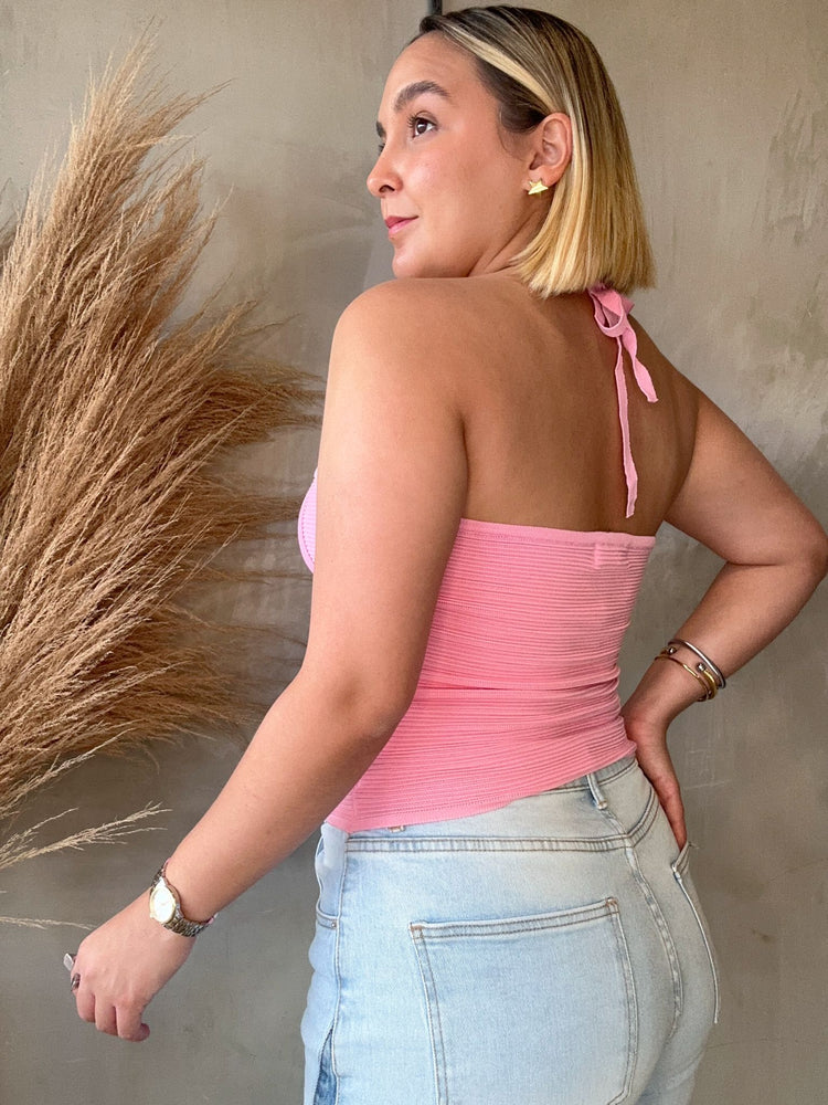 Perla Pink Textured Top
