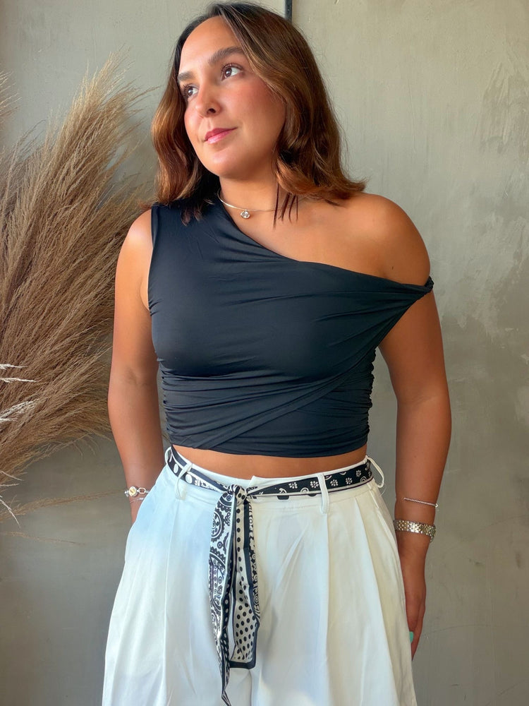 Ginny Black Asymmetric Top