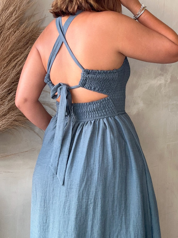 Alyssa Blue Midi Dress