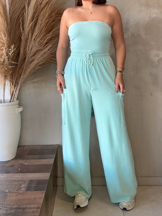 Lydia Aqua Jumpsuit