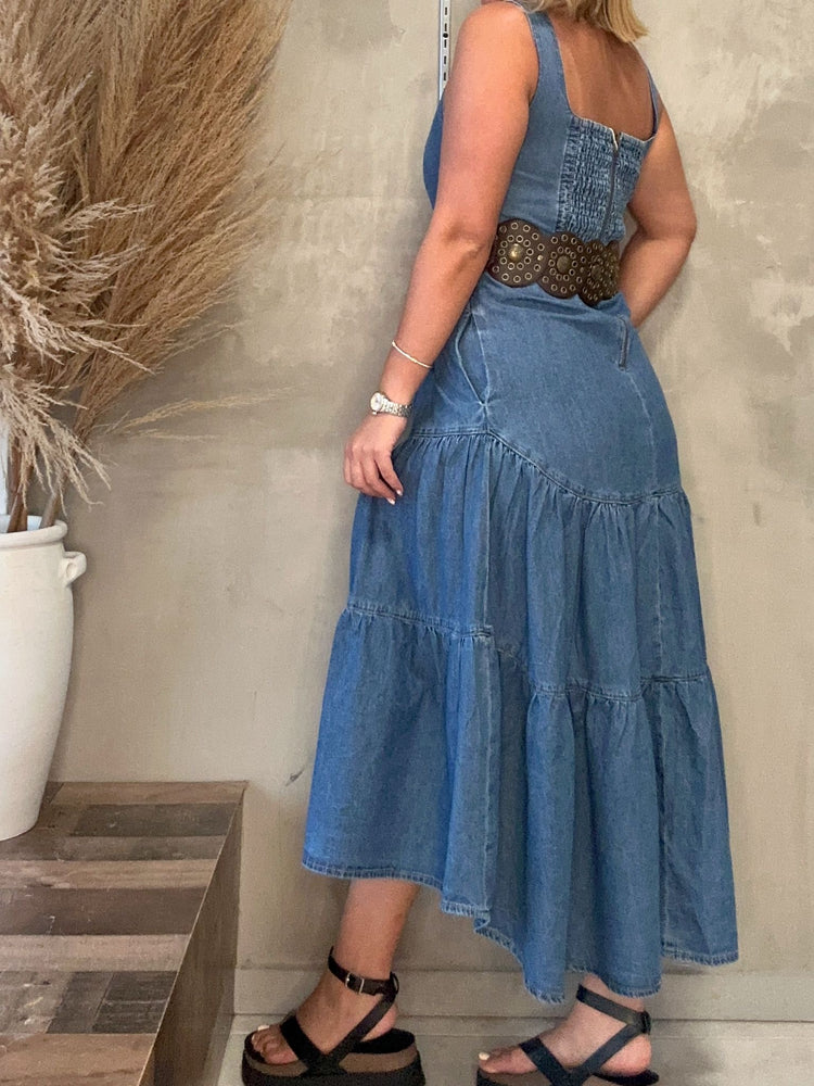 FINAL SALE - Inara Denim Dress (Belt included)