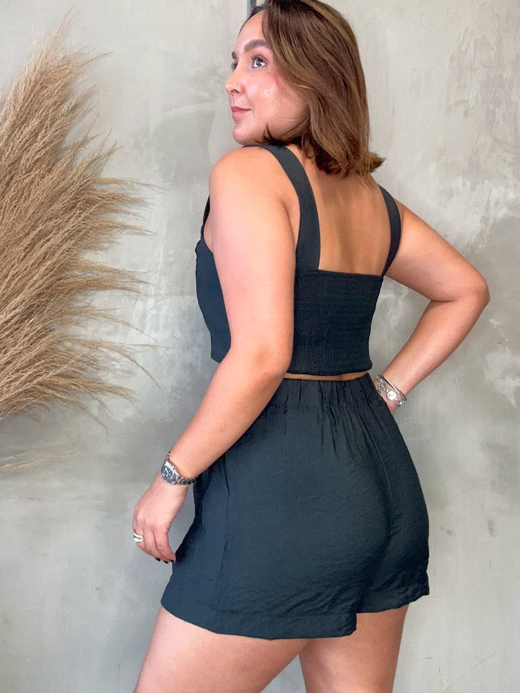 Lucero Black Top & Shorts Set