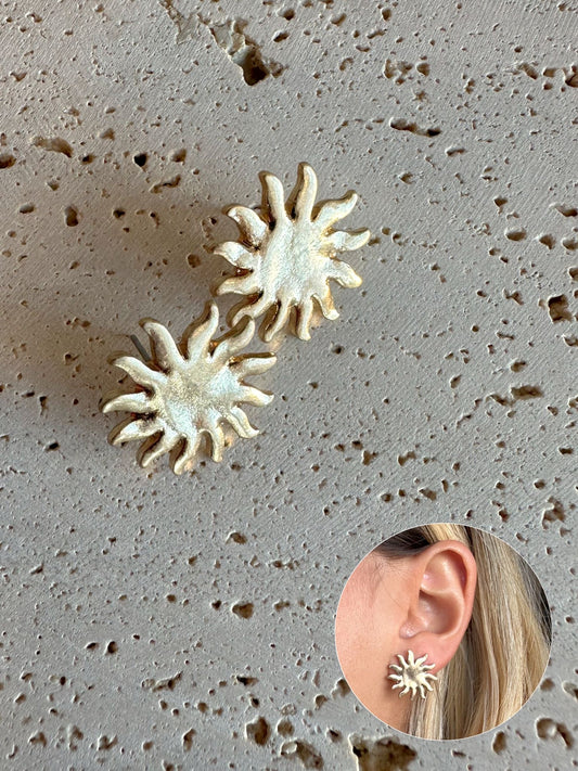 Vintage Gold Sun Earrings