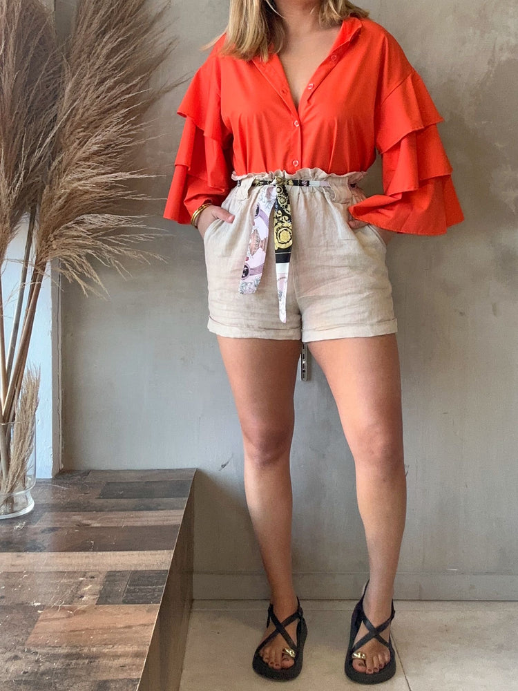 FINAL SALE - Sienna Linen Beige Short