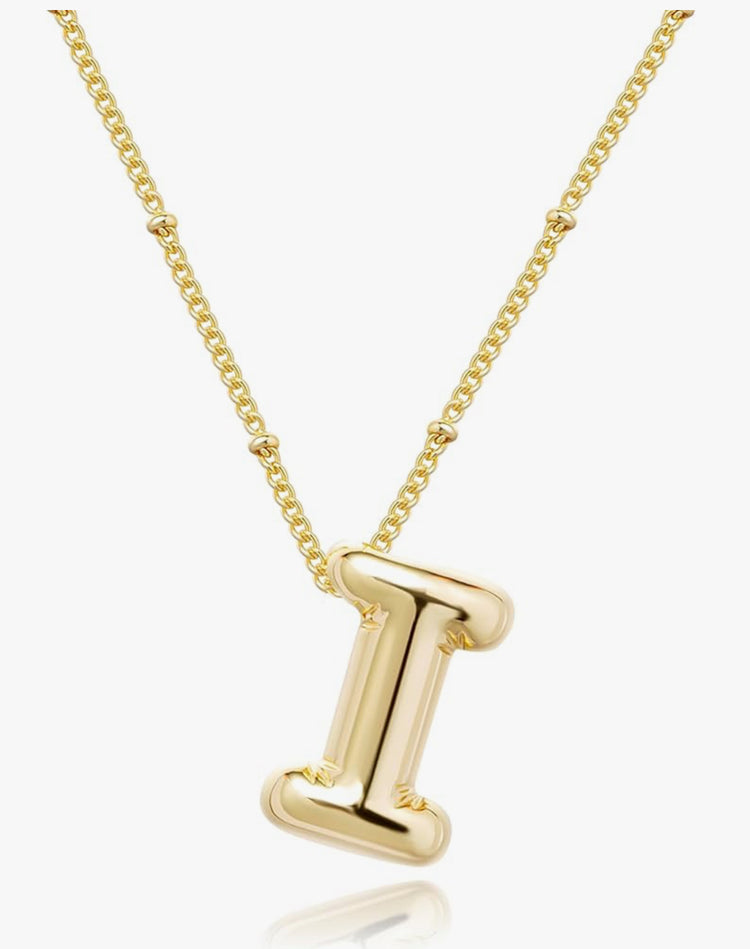 Gold 3D Balloon Initial Necklace