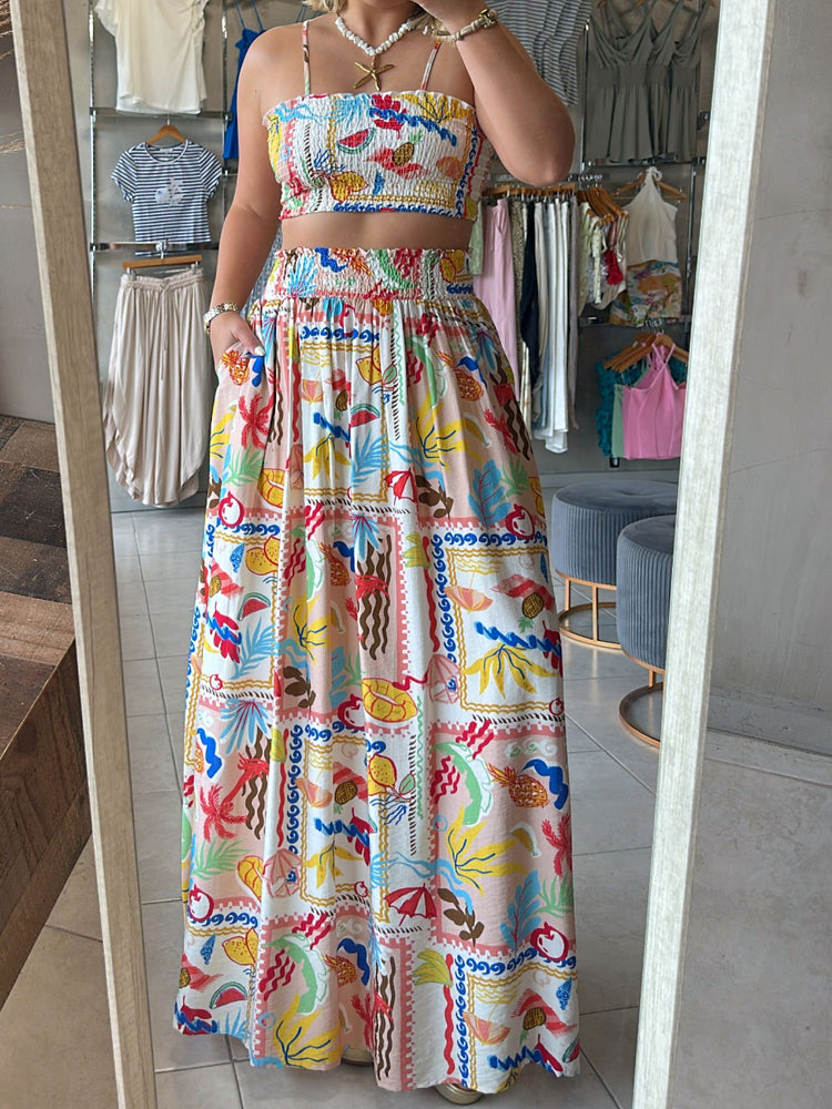 Summer Smocked Top & Skirt Set