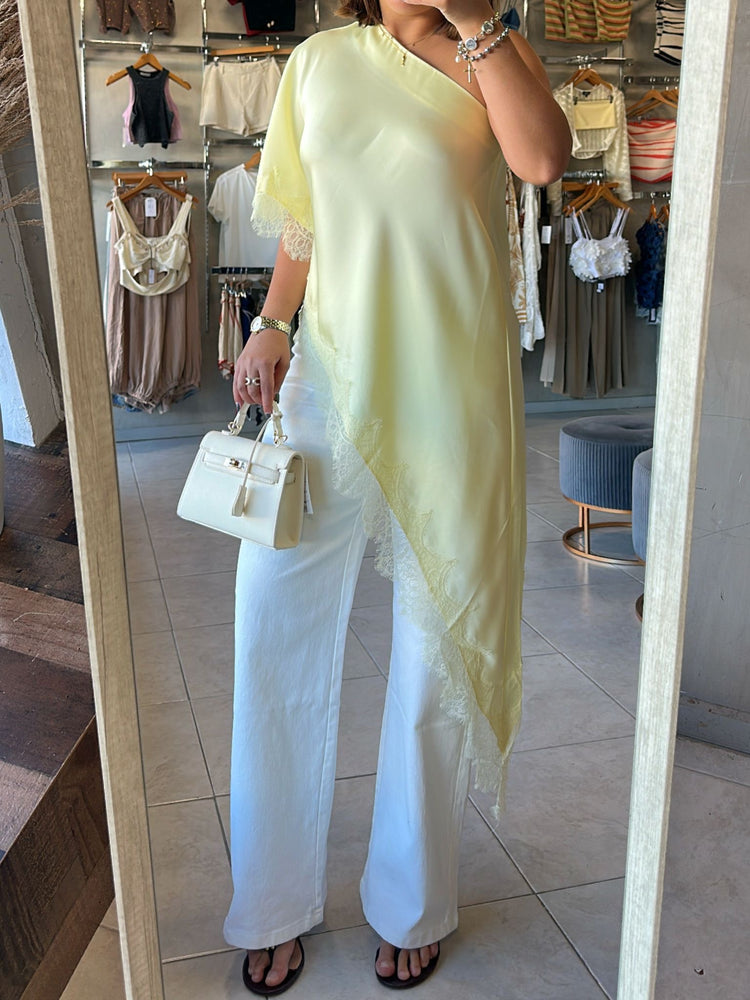 Camilla Yellow Lace Top