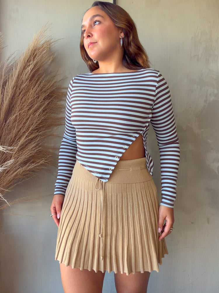 Noa Blue/Brown Striped Top