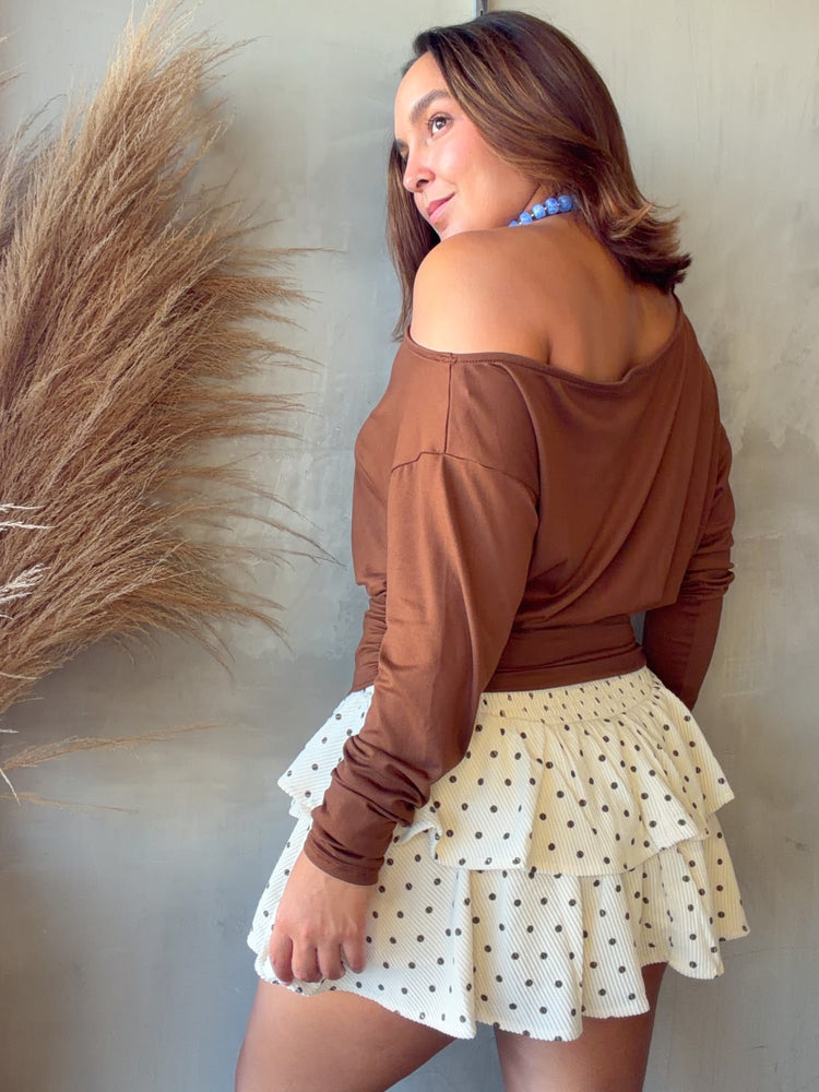 Hera Chocolate Off Shoulder Top