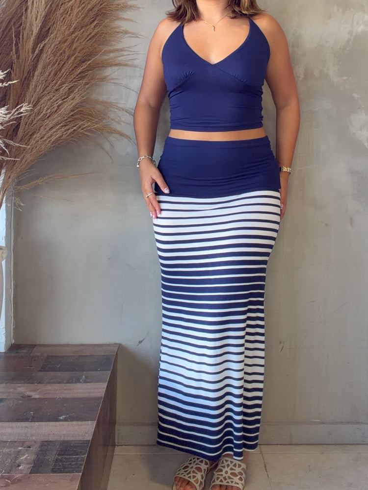 Juliana Striped Navy Set