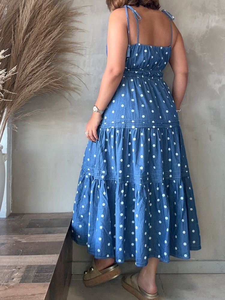 Nina Polka Dots Denim Dress