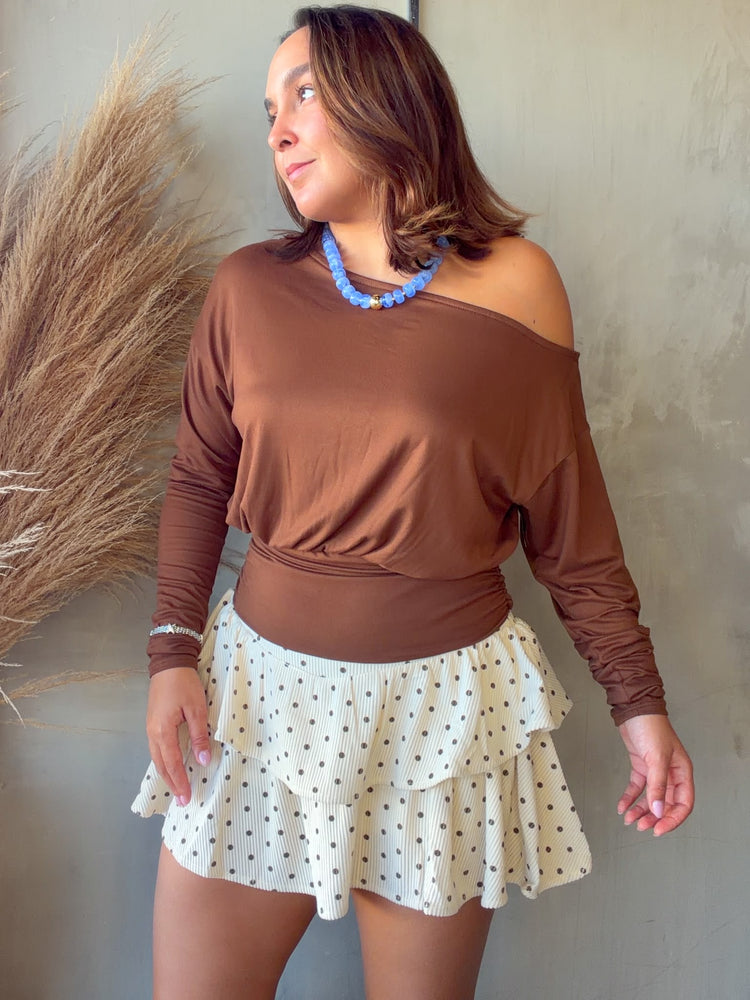Hera Chocolate Off Shoulder Top