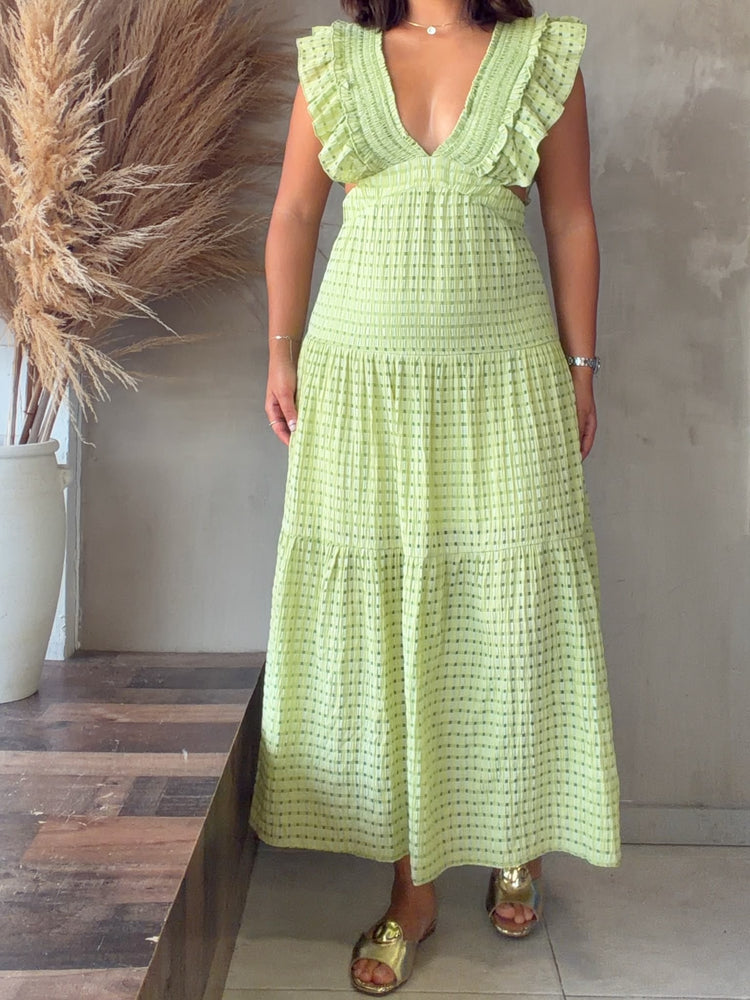 Marie Ruffle Maxi Dress