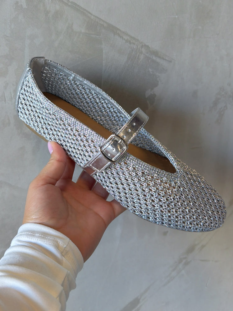 Silver Metallic Flats