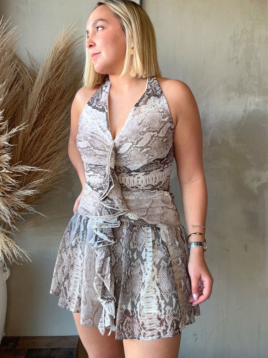 FINAL SALE - Agnes Snake Print Dress
