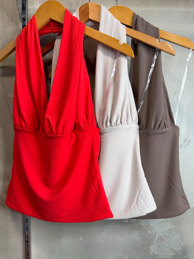 Zori Red Halter Top