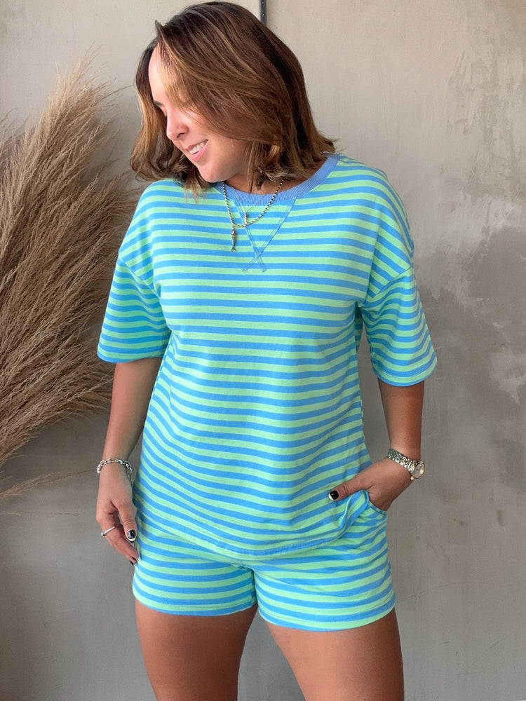 Aqua Stripes Comfy Set