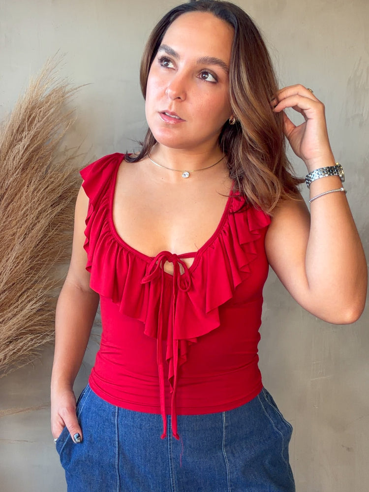 Jada Red Ruffled Top