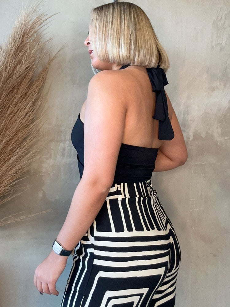 FINAL SALE - Carly Black Halter Bodysuit