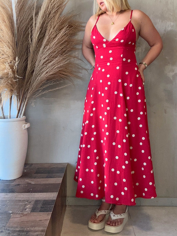 Mel Red Polka Dots Dress