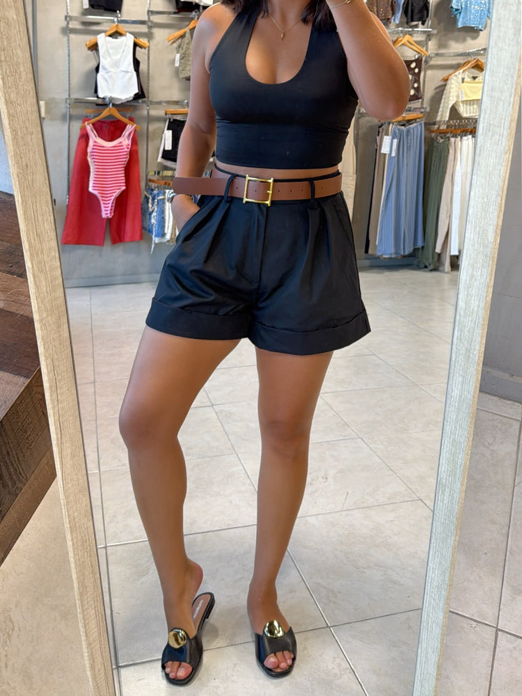 Nina Black Halter Top