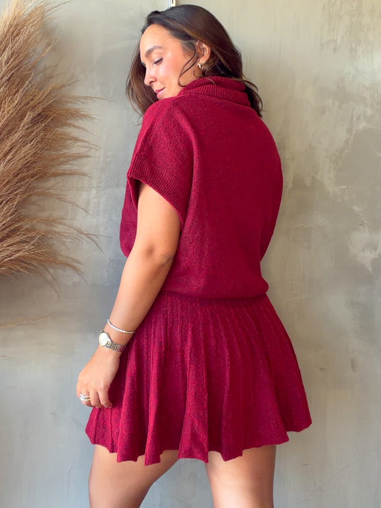 Janet Red Knit Set