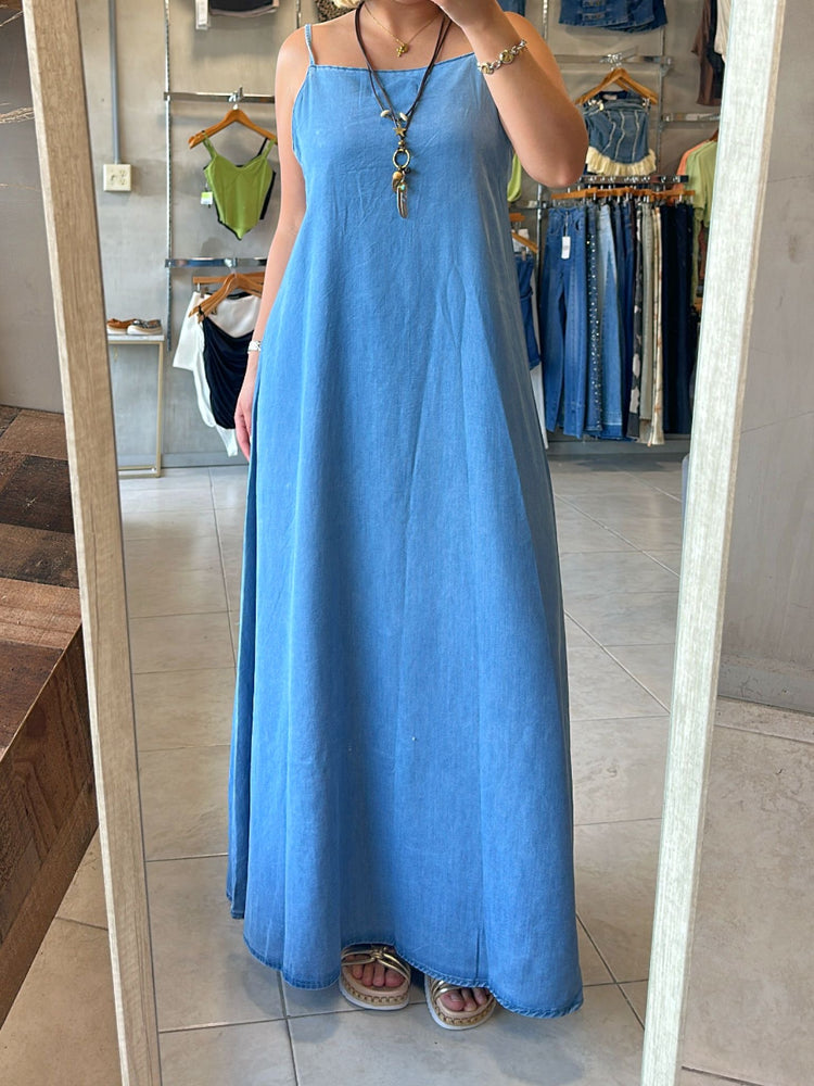 Nahomi Denim Maxi (includes necklace)