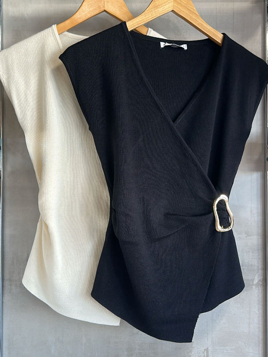 Aimee Black Knit Top