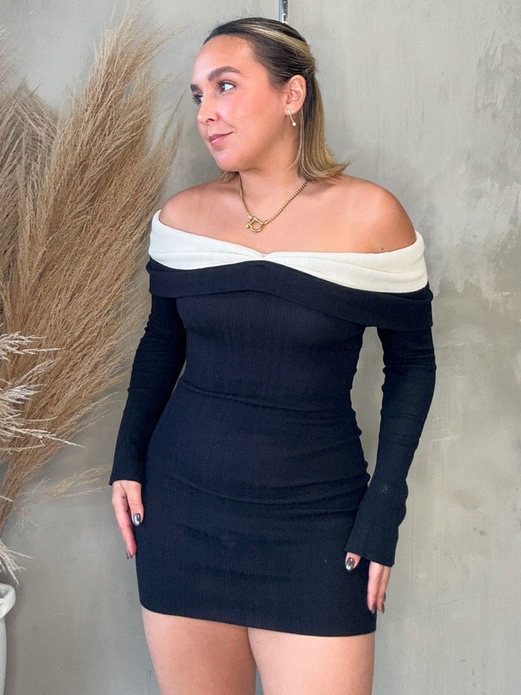 FINAL SALE - Venus Knit Off Shoulder Dress