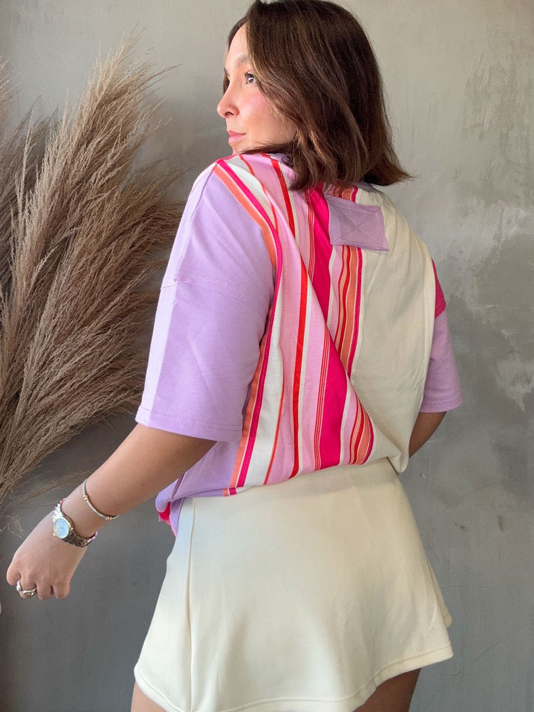 Lorena Flowers Striped Top