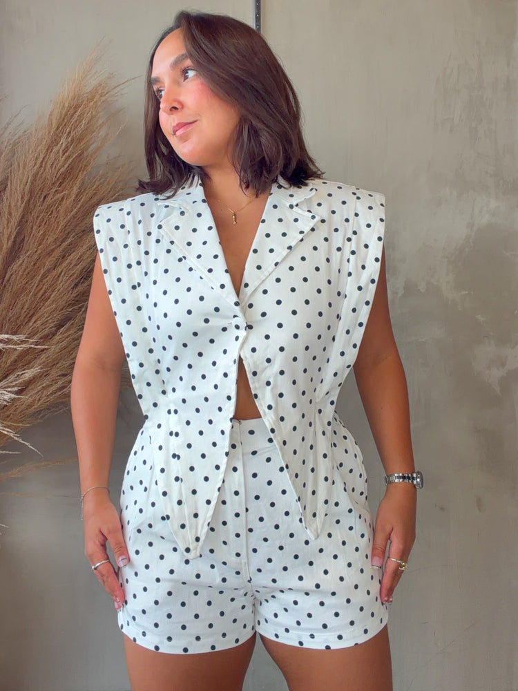 Celeste Polka Dots Romper
