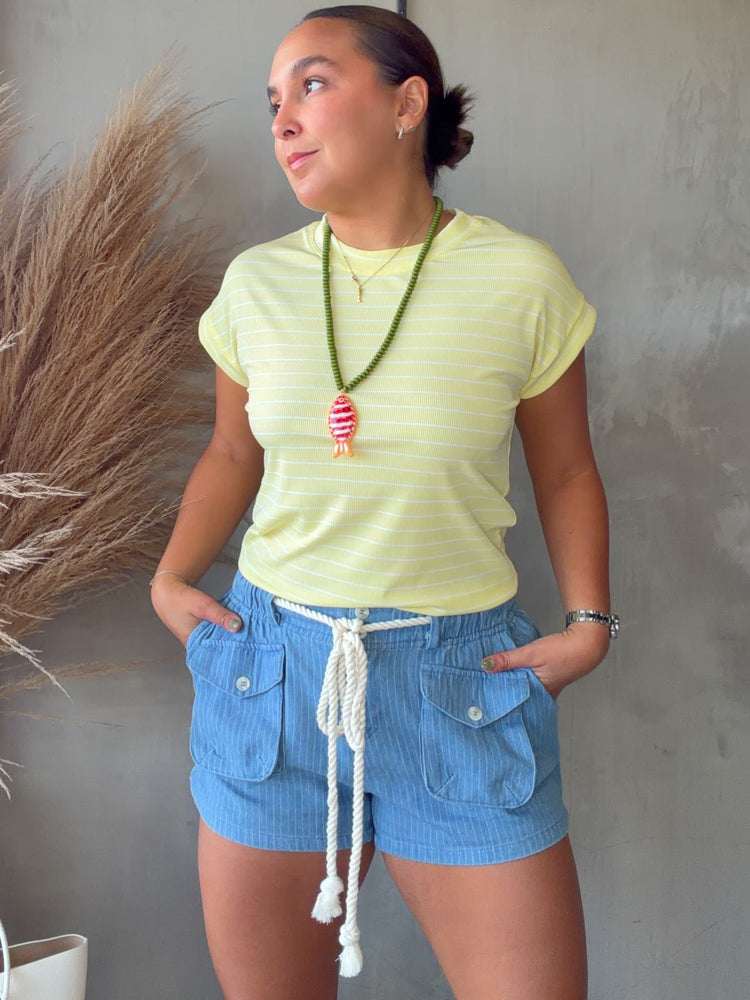Raissa Yellow Striped Top