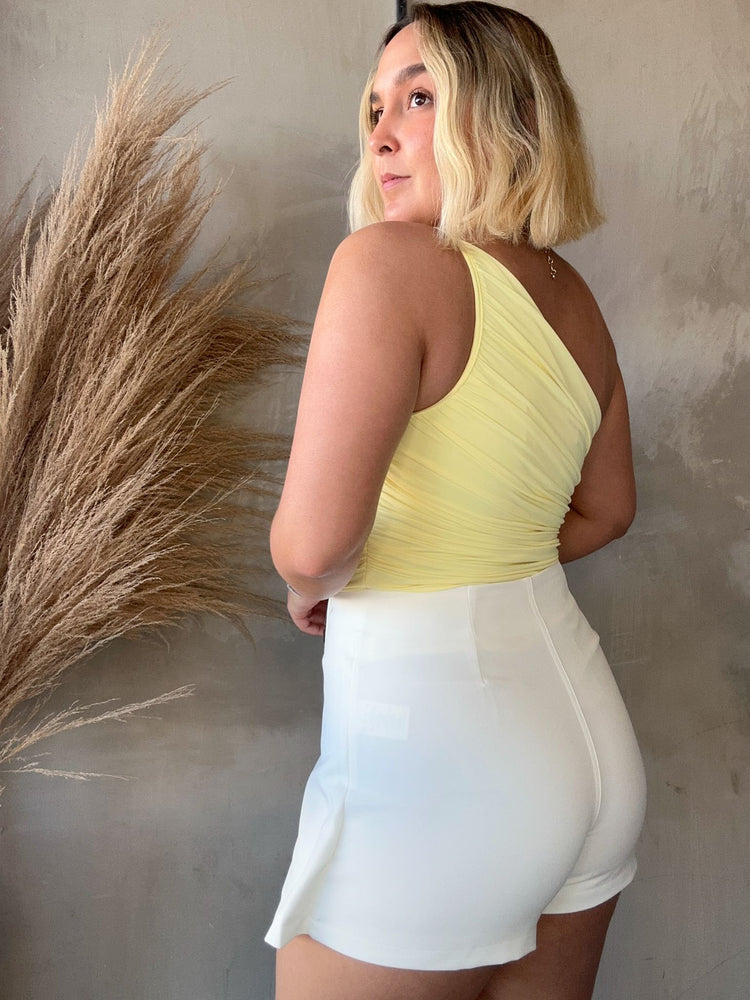 Pia Yellow One Shoulder Bodysuit