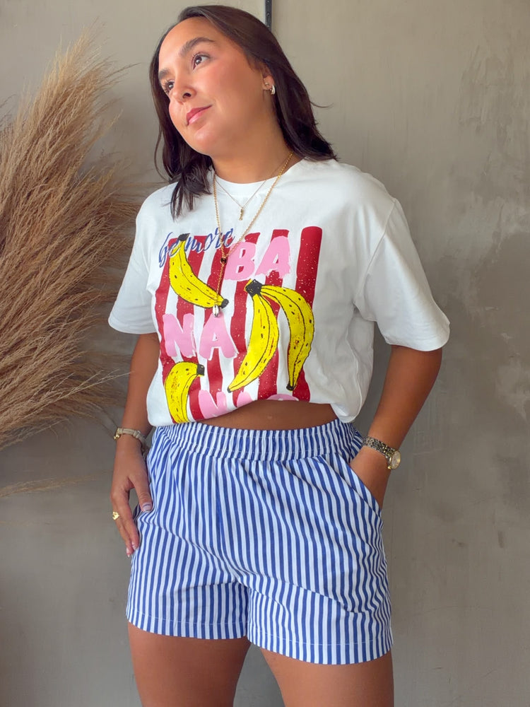 Jen Blue Striped Shorts