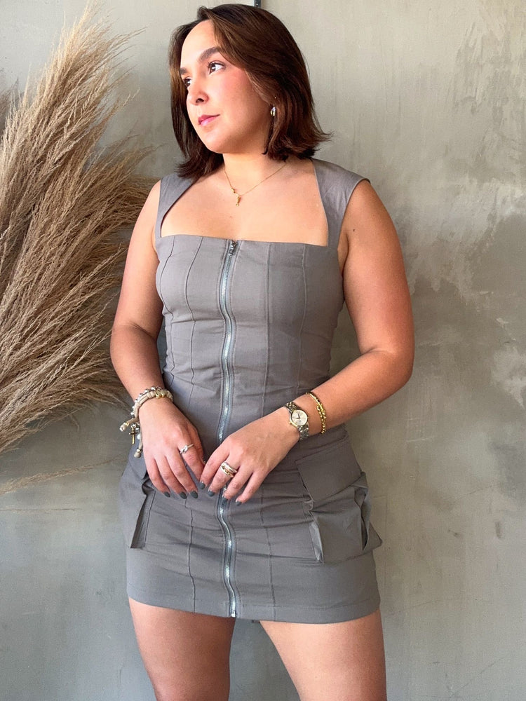 Roxanne Cargo Zipper Dress